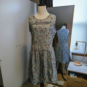 Blue fit and flare dress